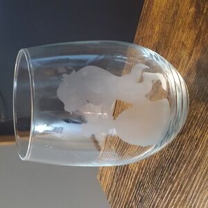 Hand Etched Wine Glass - Beauty and the Beast Theme
